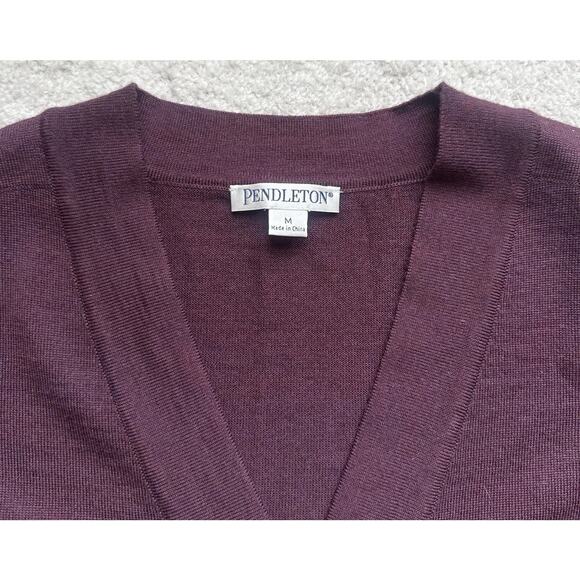 PENDLETON Womens Medium Longline Cardigan Sweater Plum Button Front Academia - Picture 5 of 9
